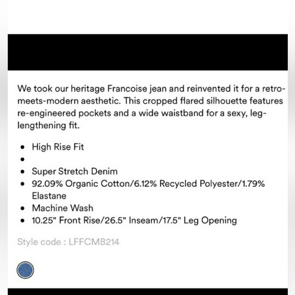 FRAME Le Francoise High Rise Cropped Flare Jeans 29 - Picture 5 of 10